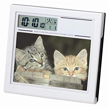 [Used] Adesso (Adesso) alarm clock photo frame radio clock Date display White C-8139