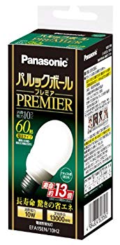 [Used] Panasonic Park Ball Premier A15 Type Light bulb 60 Type Natural Color EFA15EN10H2 Bass diameter 26mm