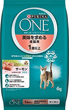 【中古】ピュリナ ワン ピュリナ ワン 成猫用(1歳以上) 美味を求める成猫用 サーモン 4kg [キャットフード]