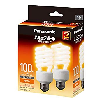 [Used] Panasonic bulb -type fluorescent lamp Parkball Light bulb 100W type equivalent to base 26mm light bulb color 2 pieces EFD25EL20E2T