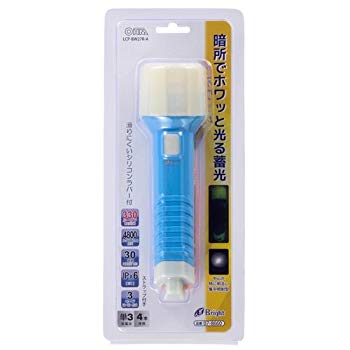 【中古】「E-Bright」蓄光ラバー付きLEDライト 3W 青色 [品番]07-8660 LCP-BW27R-A