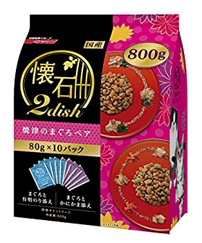 【中古】懐石 キャットフード 2dish 焼津のまぐろペア 国産 国産 フィッシュ 全年齢対応 800g (80g ×10袋入)