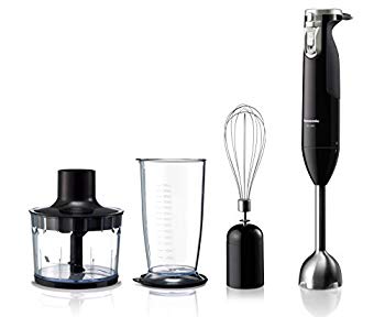 [Used] Panasonic hand blender 4-blade speed variable one unit 4 roles (crushing, mixing, mixed, foaming) Black with child lock MX-S300-K