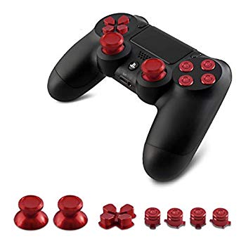 [Used] (Unused / Unopened) KWMOBILE Aluminum Key PlayStation 4 / PS 4 Pro Controller (1./2. Gen) Dual Shock Red -4 Action button 2 Stick button
