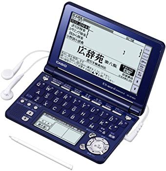 [Used] CASIO EX-WORD Electronic Dictionary XD-SF4800NB Navy Blue Voice Compatible 100 Content High School Student Learning Model 5.3 type LCD Quick Palette