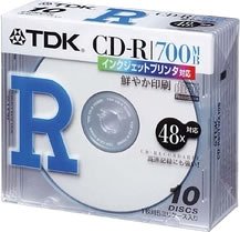 [Used] (Unused / Unopened) 700MB 48x speed White printer for TDK CD-R data 10 pieces with thick case 10 packs [CD-R80TWX10S]