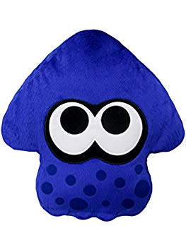 【中古】Splatoon2クッション イカ(ブライトブルー) ぬいぐるみ  高さ35cm