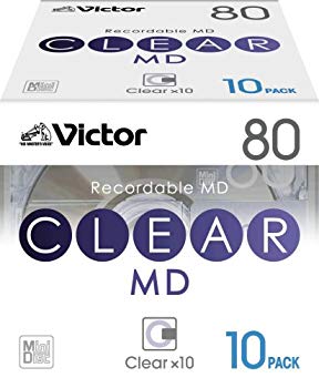 [Used] (Unused / Unopened) VICTOR Mini Disc 80 minutes Clear Series Silver 10 sheets MD-80QX10