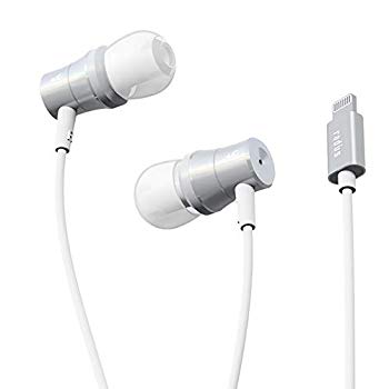 [Used] (Unused / Unopened) Ladius Radius iPhone earphones: Lightning Connection with remote control microphone canal type earphone aluminum housing HP-NEL21S (Silver)