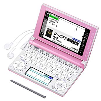 [Used] Casio EX-WORD Electronic Dictionary High School Student Light Pink 150 Content 2000 Novel 1000 Classic Masterpiece Freed Twin Color LCD EX-VOICE Function