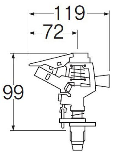 [New] Sanei faucet [range / angle sprinkler upper part] PC part circle pudding crawler upper part PC517F-13