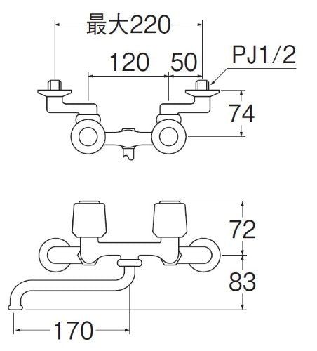 【新品】 三栄水栓 【キッチン用混合栓】 ツーバルブ混合栓 CK111