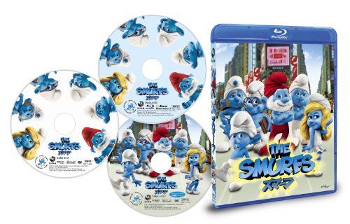 [New] Smurf 3D/2D Blu-ray & DVD set [3 discs with privilege DVD]