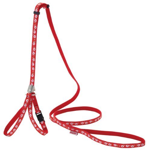 [New] PETIO Harness Lead Tsubaki Red (for cats)