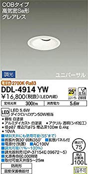 【中古】(未使用･未開封品)　大光電機(DAIKO) LEDダウンライト(軒下兼用) (LED内蔵) LED 5.6W 電球色 2700K DDL-4914YW