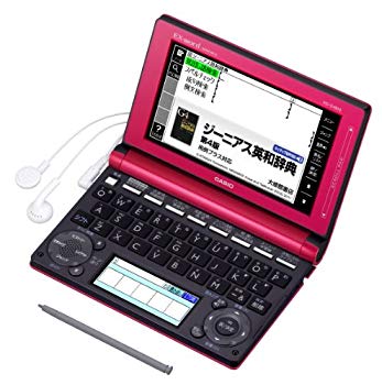 [Used] Casio EX-WORD Electronic Dictionary High School Student Vivid Pink 150 Content 2000 Novel 1000 Classic Masterpiece Freed Twin Color LCD EX-VOICE Function