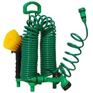 [New] Garden coil hose stand set with brush F5393