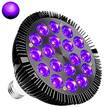 [Used] (Unused / Unopened) KINGBO 36? W LED Black Light Light Bulb E26? PAR38? With 18? With 18? W UV 395? NM LED Home Party, Stage Lighting, Fishing Aquarium, Metallic Black