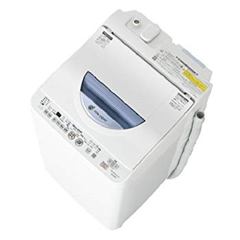 [Used] (Unused / Unopened) Sharp vertical type Washing and dryer No holes tank mold gira blue washing capacity 5.5kg ES-TG55L-A