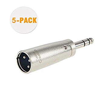 【中古】(未使用･未開封品)　XLRCableCreation [5本セット] XLR 3Pinオス- 1/4" 6.35mmプラグオーディオ変換アダプタ シルバー