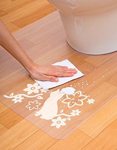 [New] Made in Japan Cleaning Easy Wiping Toilet Mat translucent type (ear length) Flower cat