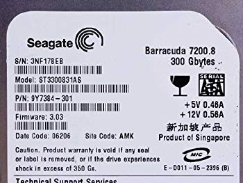 [Used] (Unused / Unopened) SEAGATE ST3300831AS BARRACUDA 300GB With SATA Hard Drive NCQ