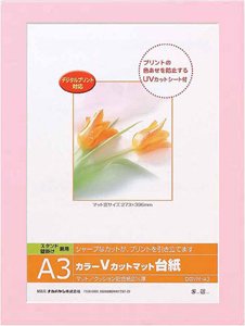 [Used] (Unused / Unopened) Nakabayashi Photo Frame Amount Color V-Cut Mat Type A3 Pink DGVM-A3-P