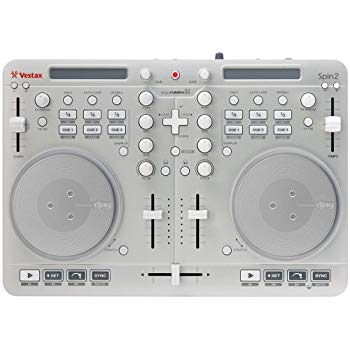 【中古】(未使用･未開封品)　Vestax DJコントローラー Spin2 シルバー iPhone/iPad/iPod touch対応 algoriddim djay/vjay対応