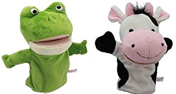 [Used] Puppet puppet play frog cow 2 sets frog