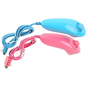 [Used] (Unused / Unopened) 2 pieces Nintendo Wii Nunchaku Nintendo Wii Compatible Useful Gender Pink + Light Blue Set