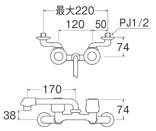 [New] Sanei faucet [Mixing tap for kitchen] Two-valve mixer tap with heat insulation cap K21D-LH