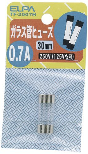 【新品】 ELPA ガラス管ヒューズ 30mm 250V 0.7A TF-2007H