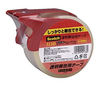 【中古】(未使用･未開封品)　3M スコッチ 梱包テープ 軽量用 48mm×50m カッター付 313D 1P