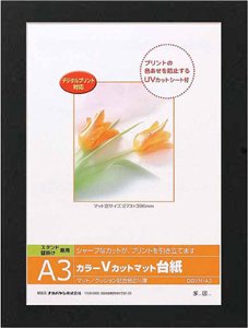 [Used] (Unused / Unopened) Nakabayashi Color V-Cut Mat Title A3 Black DGVM-A3-D