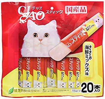 [Used] (Unused / Unopened) Chao (CIAO) Cat snacks Stick Sasami seafood mixed taste 15g x 20 bottles