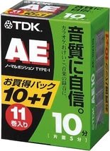 [Used] (Unused / Unopened) TDK audio cassette tape AE 10 minutes 11 volumes pack [AE-10X11G]