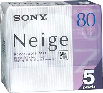 [Used] (Unused / Unopened) Sony MD (Mini Disc) 80 minutes Nage Series 5 Pack 5MDW80NED