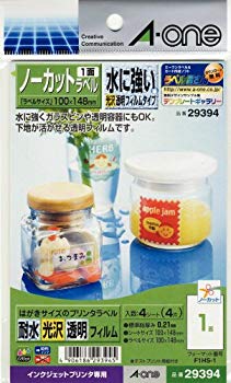 [Used] (Unused / Unopened) Awan Label Seal Water -resistant glossy film transparent postcard Size Nockcut 4 Sheet 29394