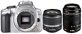 【中古】(未使用･未開封品)　Canon EOS KISS デジタル N シルバー Wズームキット 0128B004
