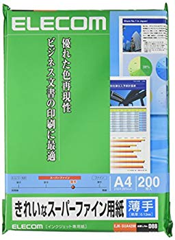 [Used] (Unused / Unopened) ELECOM Inkjet Paper Super Fine Mat Paper A4 200 pieces For high-quality image quality Made in Japan [Search No: D88] EJK-SUA4200