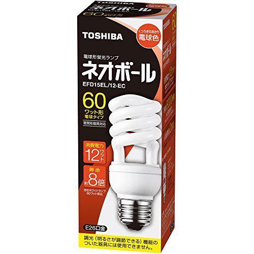 [New] Toshiba Light bulb-type fluorescent lamp Neo ball 60W type D type 3 wavelength light bulb color EFD15EL/12-EC