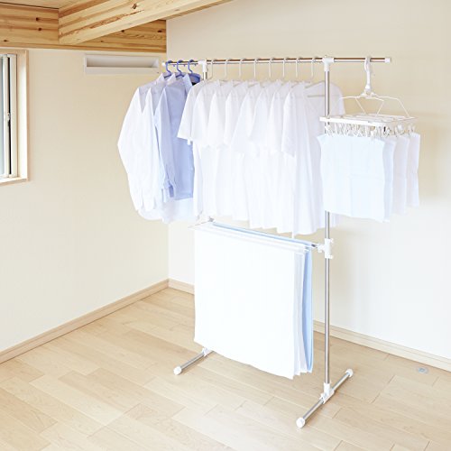 [New] Heian copper indoor clothes dry and contracted hanger hanger type stainless steel load capacity 89 ~ 139cm height 165cm depth 52cm MC-50