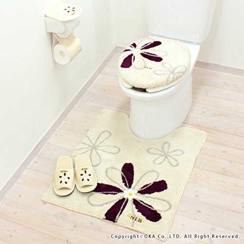 [New] Oka toilet seat cover Michikolondon Koshino Modern Flower O type beige