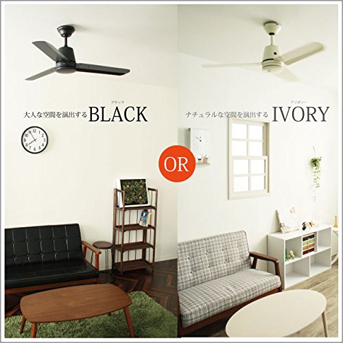 [New] Feather without lighting only ceiling fan Fe Fan (black)