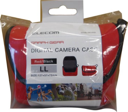 [New] ELECOM Digital Camera Case Soft Case Neophane Strap Hold Belt Loop With LL Size About Approximately Storage Dimensions: 127 × 57 × 75mm Red DGB-