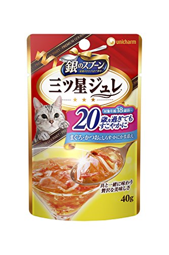 [New] Silver Spoon Three Tsu Star Jelly Pouching Even after 20 years old, tuna, bonito, and cricks are attached 40g x 12 pieces