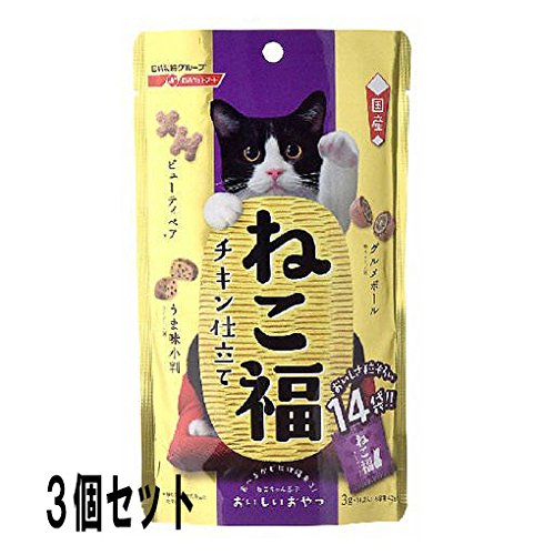 【新品】 ねこ福 チキン仕立て (3g×14入り)×3個セット