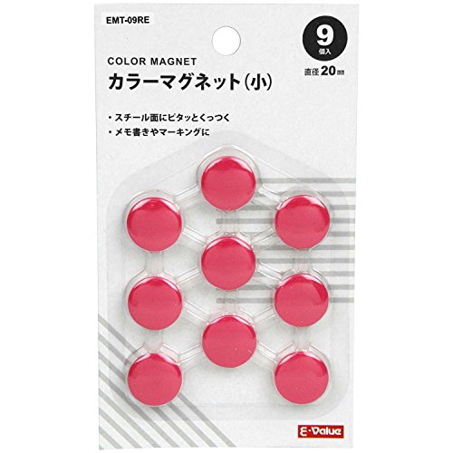 [New] E-VALUE Color magnet small diameter 20mm 9 pieces Red EMT-09RE