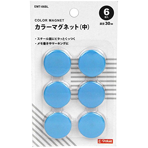 [New] E-VALUE Color Magnet Medium Diameter 30mm 6 pieces Blue EMT-06BL