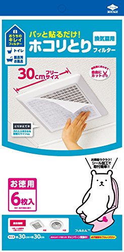 【新品】 東洋アルミ パッと貼るだけ! ホコリとりフィルター 換気扇用 約30cm×30cm 6枚入